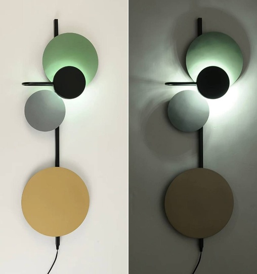 Настенный светильник, БРА HAKAN 18*55, зеленый, металл, LED.