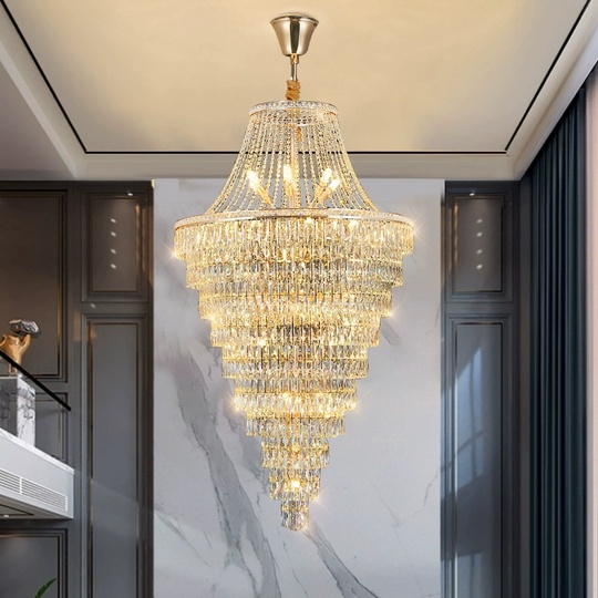 Люстра подвесная, золото, кристалл, VULCAN 100*180 металл, E14.