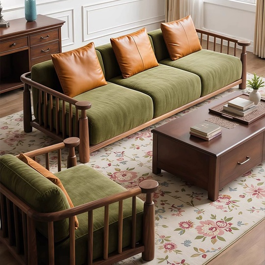 Прямой диван Charlotte ореховый, ткань, 240*85*78 см