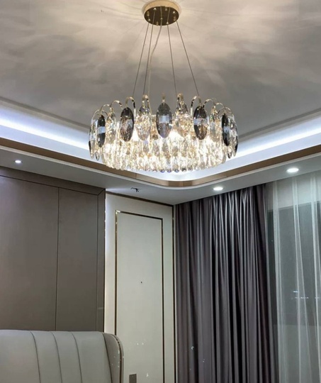 Подвесной светильник BURAK 80*20, золотой, кристалл, металл,  LED.