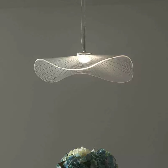 Люстра подвесная, серебро, ПММА, BENWICK 40*20, металл, LED.