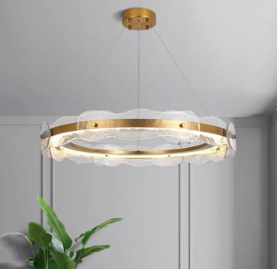 Светильник подвесной бронзовый Elviku, металл, трос 150 см, 80*13 см, LED