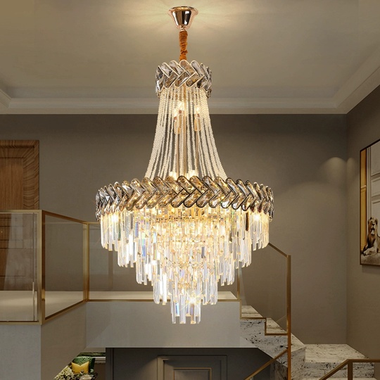 Люстра подвесная, золото, хрусталь, BUTTER 180*260 металл, E14.