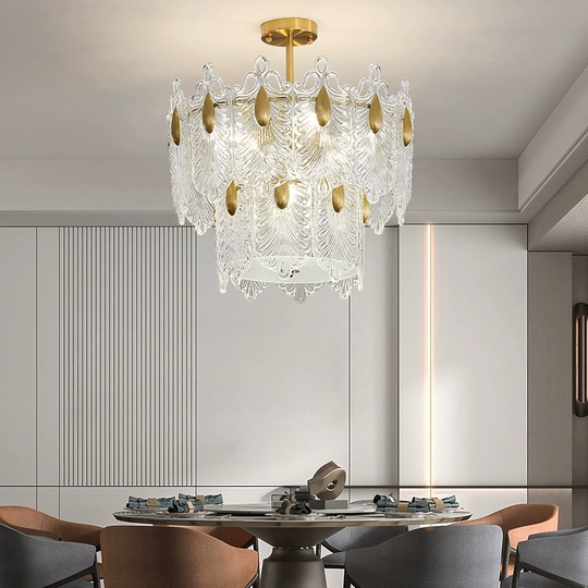 Люстра подвесная, медный, стекло, CHIMES 80*23, металл, E14.