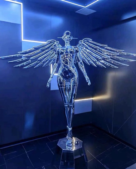 Торшер хром Angel 184*50*210 см, LED, 8 Вт, смола, стекловолокно