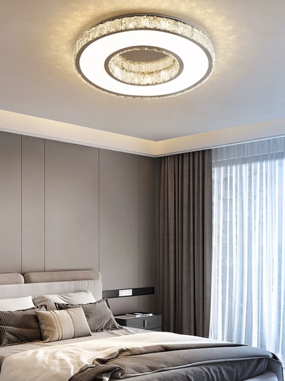 Потолочный светильник, хром, кристалл, LIZA 80*14 металл, LED.