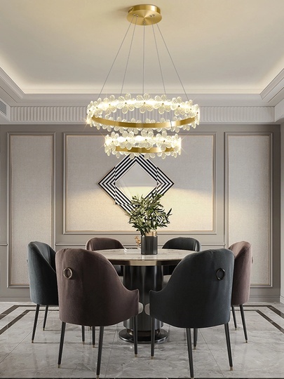 Люстра подвесная, золото, хрусталь, FERGUS 40*60, металл, LED