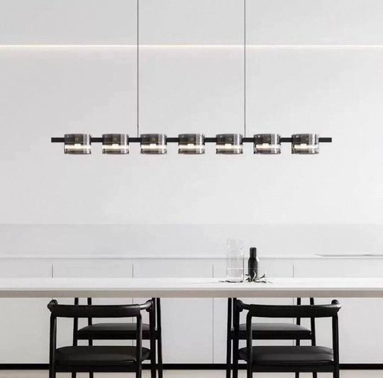 Люстра подвесная, черный, стекло, SUSURRUS 120*17, металл, G9.