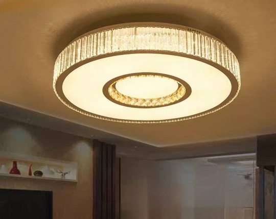 Потолочный светильник, хром, кристалл, LIZA 60*14 металл, LED.