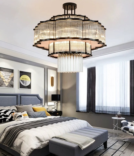 Люстра подвесная, черный, стекло, AYCAN 100*75, металл, E14.