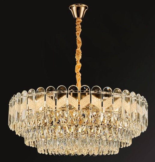 Люстра подвесная BIRCE 75*26 золото, кристалл, металл, E14.