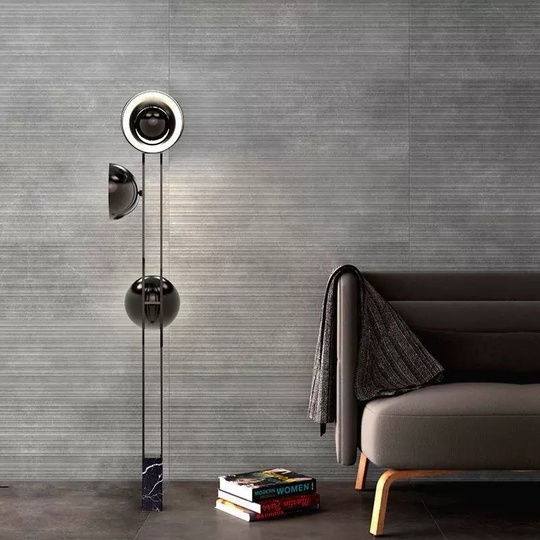 Торшер черный Elurian, 30*160 см, LED, E27, мрамор, 10 Вт