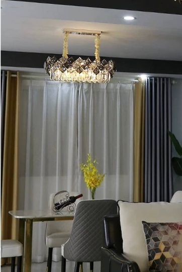 Люстра ERBAY 100*28 золото, стекло, металл, Е14.