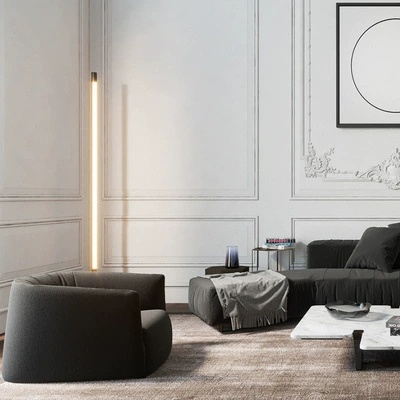 Торшер, бронза, черный, Felix 120*15, LED, металл, мрамор