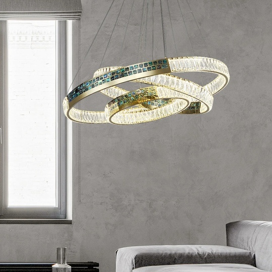 Люстра подвесная ASENA 80*100 бронза, кристалл, металл, LED.