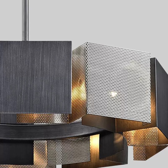 Светильник подвесной черный, матовое серебро Elyfrin, металл, трос 50 см, 80 *16 см, подвесная, G9, 5 Вт