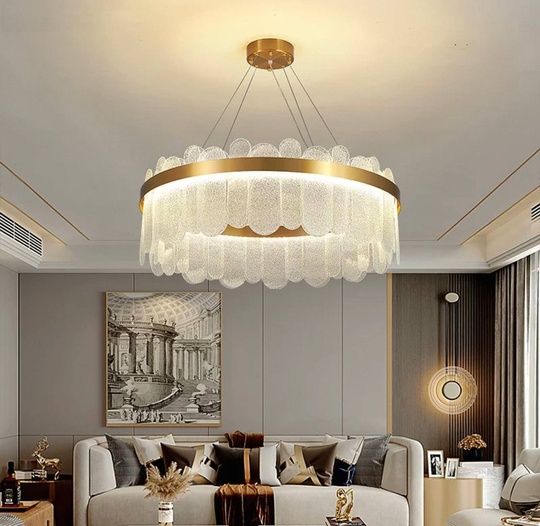 Люстра подвесная, медь, песочно-белый, стекло, DUYGU 40*27, металл, G9.