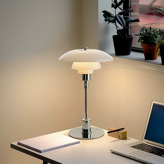 Настольная лампа BERT 29*46, серебро, стекло, Е27.