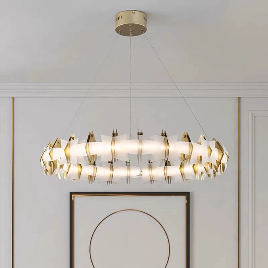 Светильник подвесной медный Elymbriah, металл, трос 100 см, 100*13 см,  LED