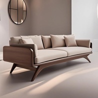 Прямой диван Morris темный орех, ткань, 230*85*80 см