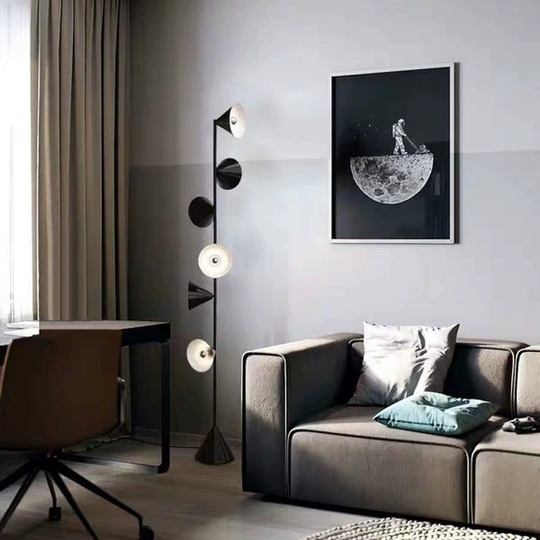 Торшер, черный, Vertical 30*165, светодиодный, G9*6, металл