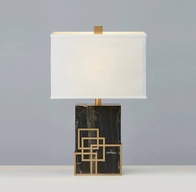 Настольная лампа MENGE 38*55, черный, камень, металл