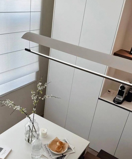 Люстра черная, белая Elystrin, металл, 150*13 см, светодиодная, LED