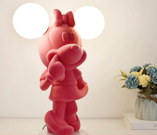 Настольная лампа, MICKEY 30*40, смола, стекло, розовый
