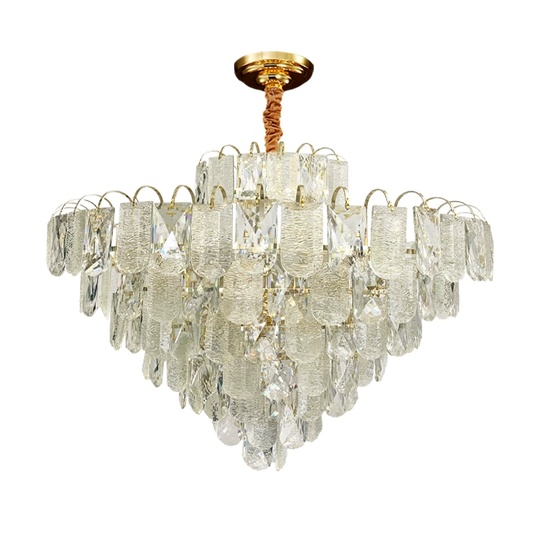 Люстра подвесная, золото, хрусталь, THOMAS 60*51 металл, E14.