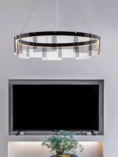 Люстра подвесная, черный, ПММА, MANUEL 100*20 металл, LED.