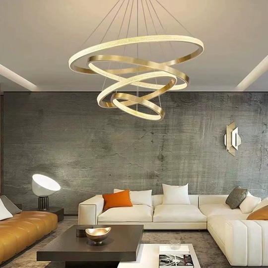 Люстра подвесная, медь, ПММА, APRIL 40*60*80*100 металл, LED.