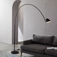 Торшер, черный, золото, Lyon 150*190, светодиодный, металл, мрамор