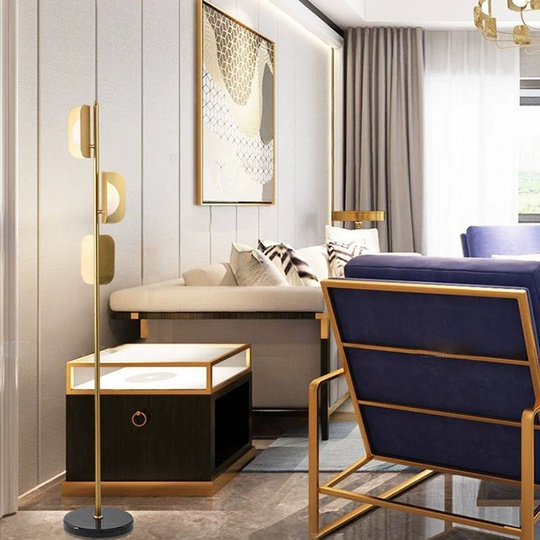 Торшер золото Elorex, 27*170 см, LED, Е27*3, мрамор металл, 7 Вт