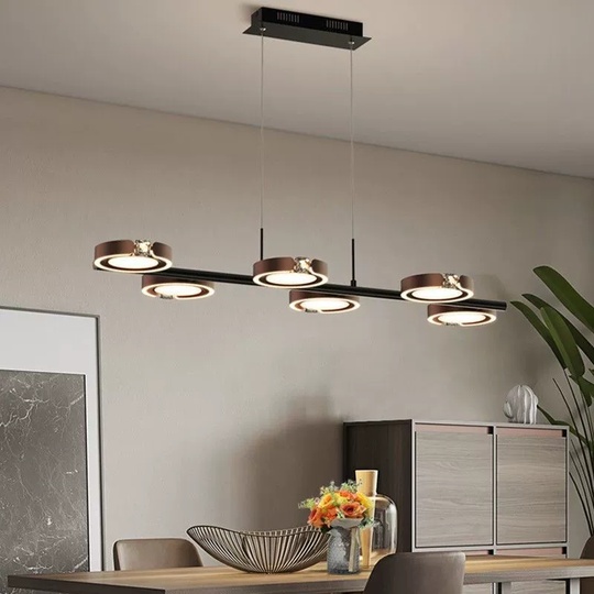 Люстра черная Ivalept, металл, 103*36 см, светодиодная, LED