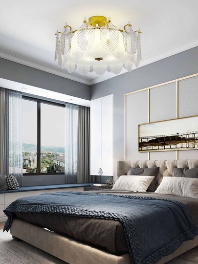 Люстра подвесная, медный, стекло, TUCKER 60*18 металл, E14.