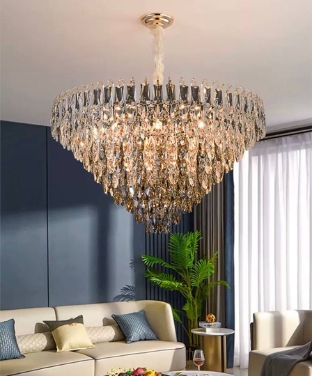 Люстра подвесная ERIM 78*30 золото, кристалл, металл, Е14.