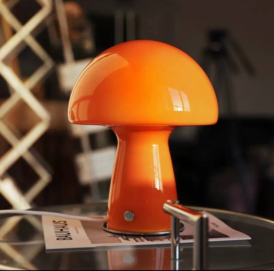 Настольная лампа, BERSA 22*28, оранжевый, стекло