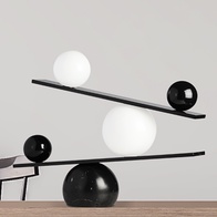 Лампа настольная черная Balance черно-белый, 45*50, светодиодная