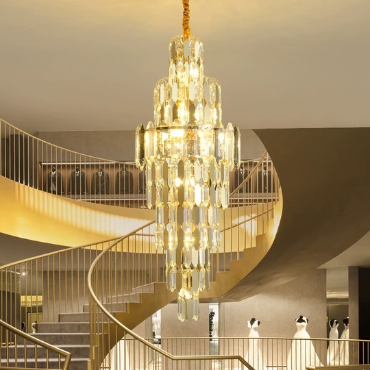 Люстра подвесная, золото, кристалл, FLASH 100*400 металл, E14.