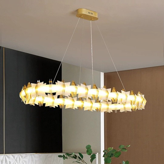 Светильник подвесной медый Elavore, металл, трос 100 см, 120*3 см, подвесная, LED