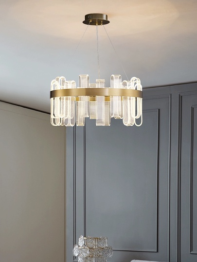 Светильник подвесной медный Evolqua, металл, трос 120 см, 80*30 см, LED