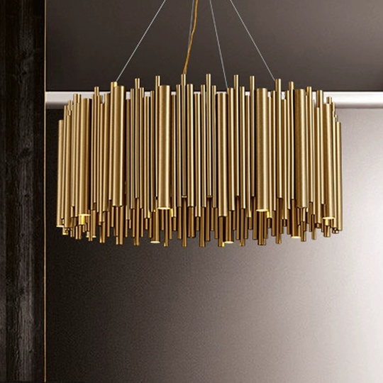 Люстра подвесная, бронза, металл, UNA 100*35, металл, G9.