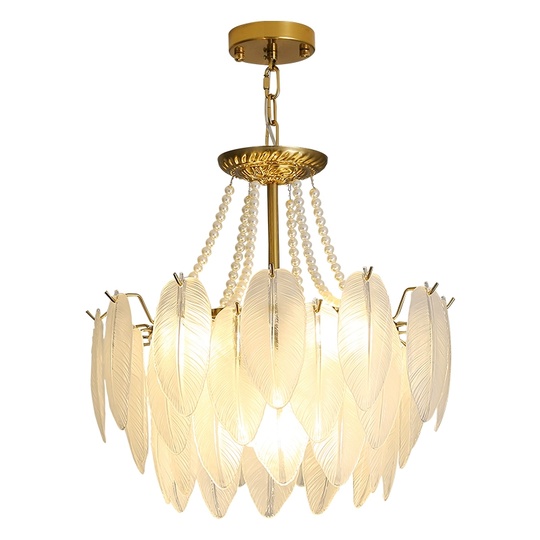 Люстра подвесная EZGI 50*40 золото, стекло, металл, Е14.