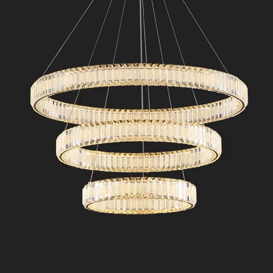 Люстра подвесная CALISKAN 80*150 золотой, хрусталь, металл, LED.