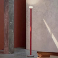 Торшер красный Elevith, 25*178 см, LED, мрамор металл, 10 Вт