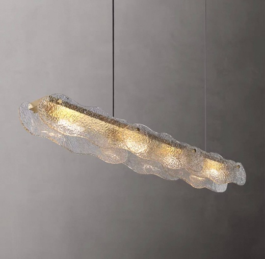 Светильник подвесной бронзовый Alephoid, металл, стекло, трос 150 см, 120*13 см, Е14