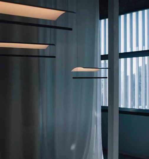 Люстра черная, белая Elystrin, металл, 150*13 см, светодиодная, LED