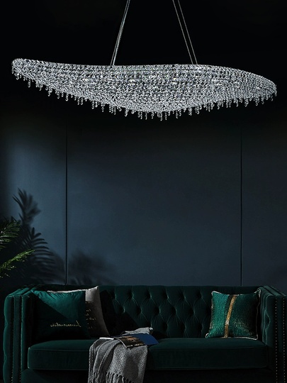 Люстра подвесная, хром, хрусталь, SPRING 120*62*28 металл, G9.