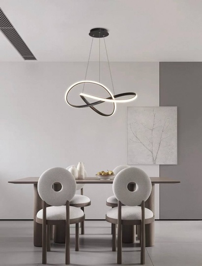 Люстра подвесная, черный, ПММА, JOSEPH BLACK 50*120, металл, LED