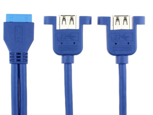 Кабель  20Pin USB3.0 - 2 AF (0.5 м)
